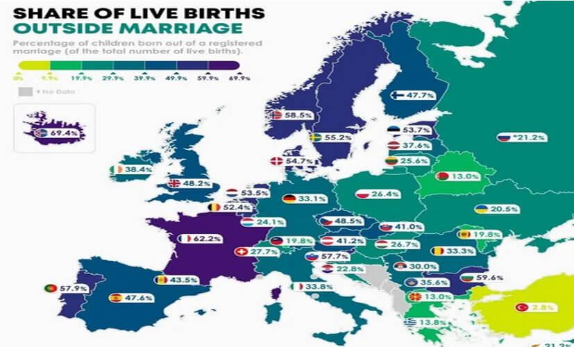 11 Avrupa Ülkesinde Evlilik Dışı Doğumlar Arttı